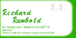 richard rumbold business card